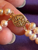 Beautiful Double Strand Freshwater Pearl & 14k Necklace