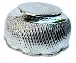Sterling silver 925 Bowl NEW detail lotus flower scallop edge