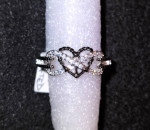 Exquisite 18K White Gold Plated Infinity Heart Two-Tone Ring - Size 8