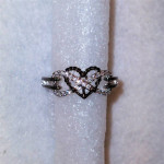 Exquisite 18K White Gold Plated Infinity Heart Two-Tone Ring - Size 8