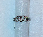 Exquisite 18K White Gold Plated Infinity Heart Two-Tone Ring - Size 8