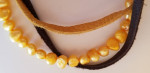 NEW Pearl and leather necklace, by Elvira Petri, L’Petri Design