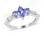 Sweet elegant Tanzanite and Zircon ring, size 7