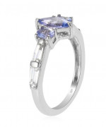 Sweet elegant Tanzanite and Zircon ring, size 7