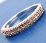 Beautiful natural champagne diamond band ring, Size 6
