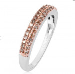 Beautiful natural champagne diamond band ring, Size 6
