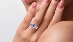 Gorgeous 5 stone, dark blue Tanzanite ring, Size 7