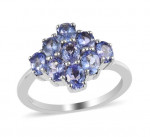 Gorgeous 9 stone Tanzanite cluster ring, sz 6, 7, or 8!