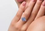 Gorgeous 9 stone Tanzanite cluster ring, sz 6, 7, or 8!