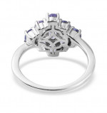 Gorgeous 9 stone Tanzanite cluster ring, sz 6, 7, or 8!