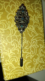 Silver tone hat pin