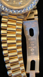 Vtg 2000 Rolex Lady Datejust President 18K Gold Diamond Dial & Bezel