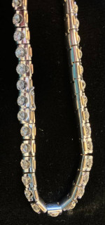 Diamond Tennis Bracelet 33 Round Brilliant-cut Diamonds-4.8+ctw 18K WG