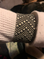 Cuff link style liquid silver ladys bracelette