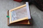 Wooden jewelry chest with engraved pyrography artwork painting