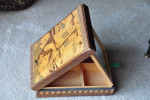 Wooden jewelry chest with engraved pyrography artwork painting