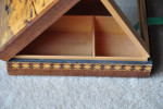 Wooden jewelry chest with engraved pyrography artwork painting
