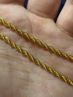 14K plated gold rope chain