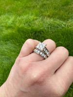 Diamond Bridal set 4 carat total weight 14k white gold