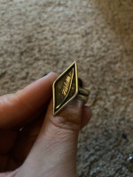 Silver feather ring