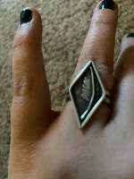 Silver feather ring