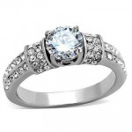 Stainless Steel CZ Engagement Ring Size 5