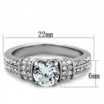 Stainless Steel CZ Engagement Ring Size 5