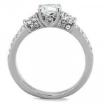 Stainless Steel CZ Engagement Ring Size 5