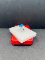 Square Blue Cz Silver Ring - size 8