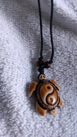 Handmade yin yang turtle pendant