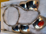 Woman's Necklace silver and coral