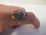 14KT TANZANITE FLORAL DESIGN SIZE 6 RING