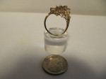 14KT TANZANITE FLORAL DESIGN SIZE 6 RING