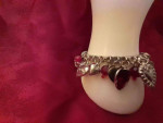 Hearts and Red Beads Charm Bracelet