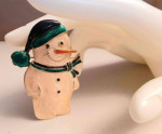 Enamel Snowman Brooch