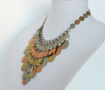 Joan Rivers Necklace Waterfall Bib Mesh Link Gold Silver Copper Tone