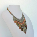 Joan Rivers Necklace Waterfall Bib Mesh Link Gold Silver Copper Tone