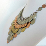 Joan Rivers Necklace Waterfall Bib Mesh Link Gold Silver Copper Tone