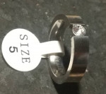 Titanium Tension Set CZ Wedding Band Ring Size 5