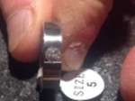 Titanium Tension Set CZ Wedding Band Ring Size 5