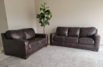 Leather Sofa and Loveseat Set