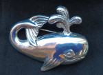 Sterling Silver Whale Pin