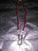 💜 Handmade Red Stone & Glass Bead Necklace 💜