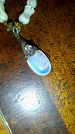 Soft Raindrop pendant opal mother of pearl style necklace