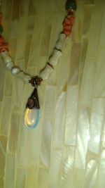 Soft Raindrop pendant opal mother of pearl style necklace
