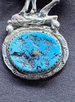 Navajo Sterling Silver and Turquoise Pendant
