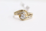 14K Yellow Gold Diamond Bypass Ring (Size 7 1/4) CTW 0.50