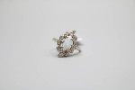 14K White Gold Diamond Opal Ring (0.10 CTW) (Size 5 3/4) Clearance!
