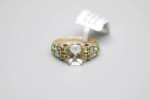 14K Yellow Gold Diamond Tourmaline Fancy Ring (Size 7) Clearance Sale!