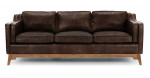 [ ARTICLE ] WORTHINGTON OXFORD BROWN 85" ANILINE ITALIAN LEATHER SOFA